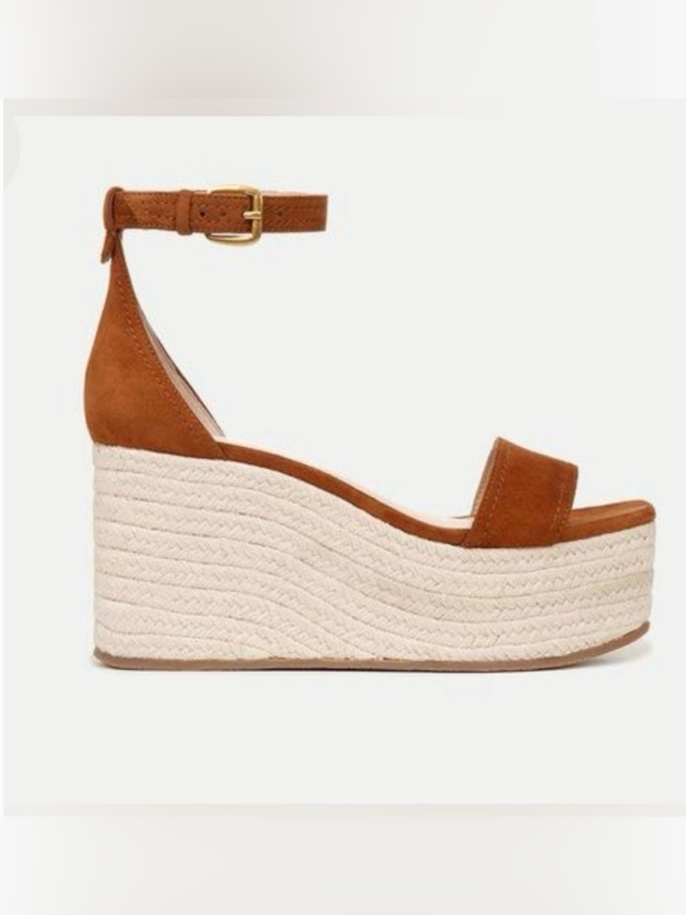 Veronica Beard Chestnut Suede Platform Espadrille Wedges